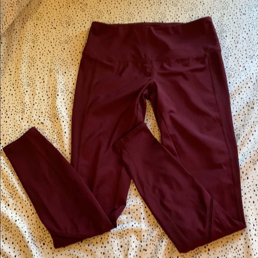 Tangerine Size S Wine leggings with ribbed detail